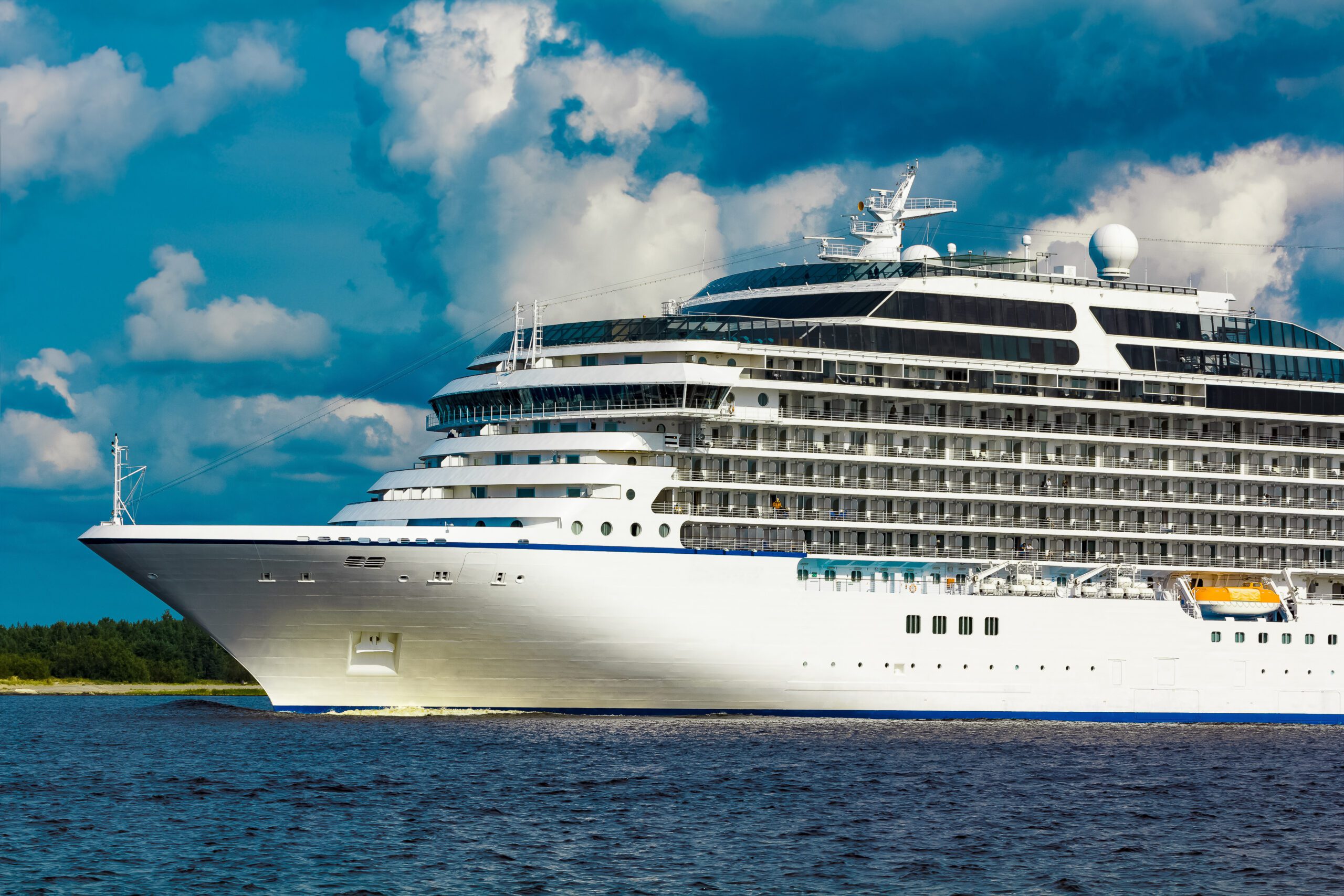 Luxury cruise liner in travel